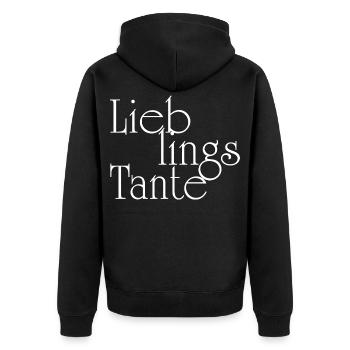 Favorite Aunt - Aunt - Unisex Premium Organic Zip Hoodie - black - Back - Nico (187cm)