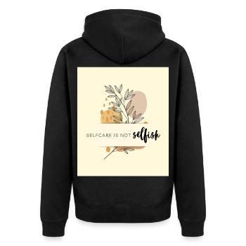 Prendre soin de soi n’est pas égoïste - Veste à capuche bio Premium Unisexe - noir - Dos - Nico (187cm)