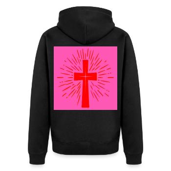 Croix chrétienne de l’église - Foi chrétienne - Veste à capuche bio Premium Unisexe - noir - Dos - Nico (187cm)