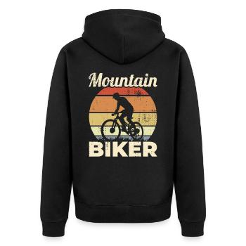 VTT vintage - Veste à capuche bio Premium Unisexe - noir - Dos - Nico (187cm)