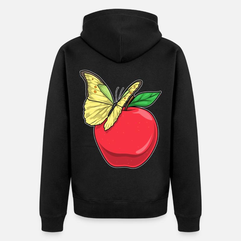Papillon Pomme Fruit - Veste à capuche bio Premium Unisexe - noir