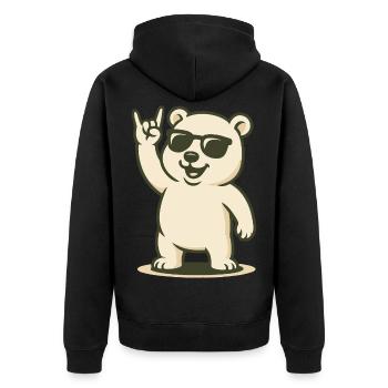 Rocker arctique - Veste à capuche bio Premium Unisexe - noir - Dos - Nico (187cm)