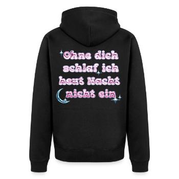 Without You - Y2K Text Design - Unisex Premium Organic Zip Hoodie - black - Back - Nico (187cm)