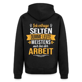 Dicton amusant pour les collègues au travail et au bureau - Veste à capuche bio Premium Unisexe - noir - Dos - Nico (187cm)