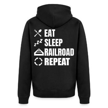 Manger dormir Chemin de fer Répéter - Veste à capuche bio Premium Unisexe - noir - Dos - Nico (187cm)