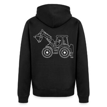 Excavator - Unisex Premium Organic Zip Hoodie - black - Back - Nico (187cm)