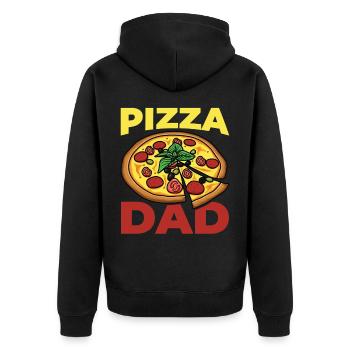 Lustiger Pizza Vater - Unisex Premium Bio Zip Hoodie - Schwarz - Hinten - Nico (187cm)
