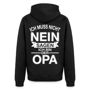 Ich Muss Nich Nein Sagen Ich Bin Der Opa - Veste à capuche bio Premium Unisexe - noir - Dos - Nico (187cm)