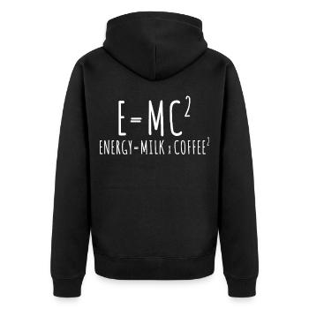 E=MC2 Physique Dicton Caféine Nerd Énergie Café - Veste à capuche bio Premium Unisexe - noir - Dos - Nico (187cm)