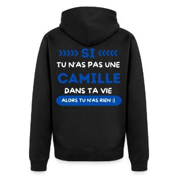 Si tu n as pas une Camille dans ta vie - Veste à capuche bio Premium Unisexe - noir - Dos - Nico (187cm)