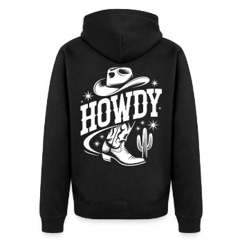 Western Cowboy Design for Clothing - Unisex Premium Organic Zip Hoodie - black - Back - Nico (187cm)