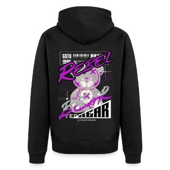 Rebel Bear Streetwear Chemise Graffiti Teddy Bär - Veste à capuche bio Premium Unisexe - noir - Dos - Nico (187cm)