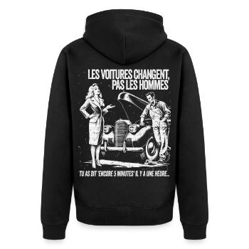 Voitures Changent Pas Les Hommes - Veste à capuche bio Premium Unisexe - noir - Dos - Nico (187cm)