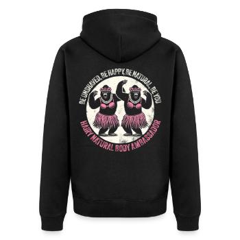 Hula Dancer Gorilla Celebration Tee - Unisex Premium Organic Zip Hoodie - black - Back - Nico (187cm)