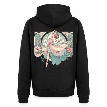 Danseuse de ballet Ballerine Art Nouveau Cadeau - Veste à capuche bio Premium Unisexe - noir - Dos - Nico (187cm)
