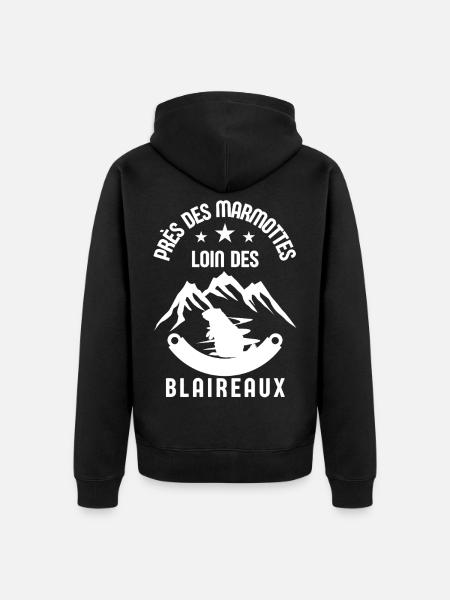 Humour marmotte 1 - Veste à capuche bio Premium Unisexe - noir