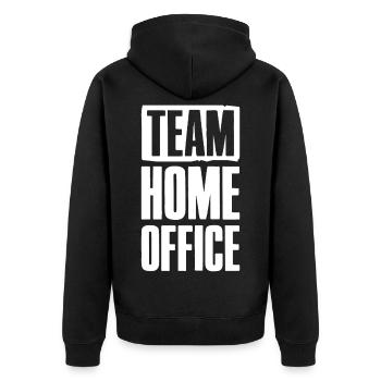 Team Home Office Online Business Affiliate - Unisex Premium Organic Zip Hoodie - black - Back - Nico (187cm)