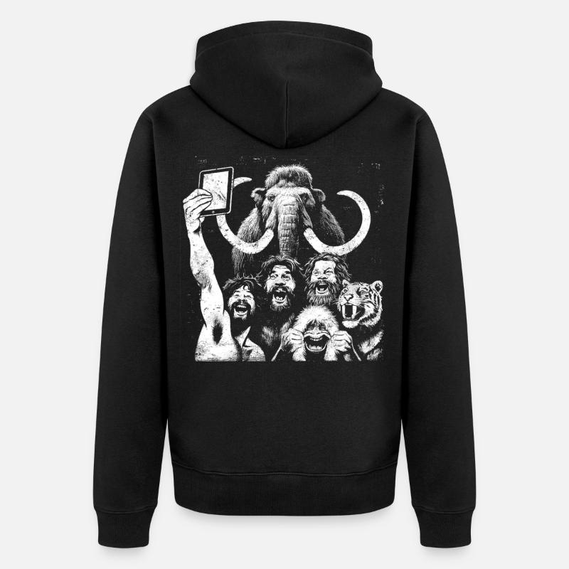 Savage Lion Pride Digitale Kunst - Unisex Premium Bio Zip Hoodie - Schwarz
