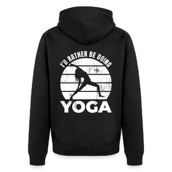 Je préfère faire du yoga - Veste à capuche bio Premium Unisexe - noir - Dos - Nico (187cm)