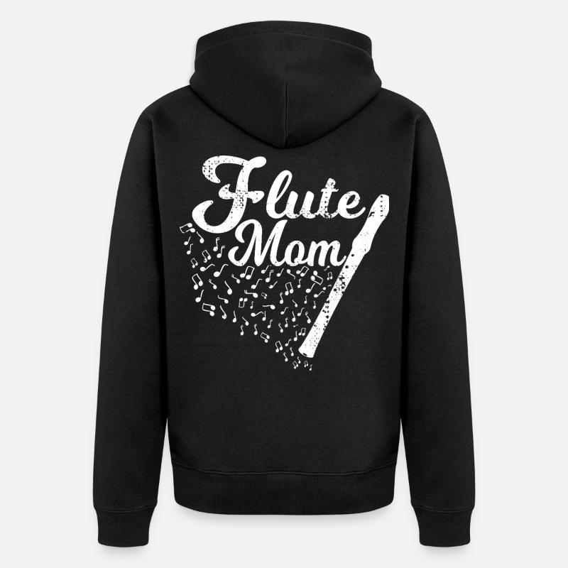 Maman joueuse de flûte - Veste à capuche bio Premium Unisexe - noir