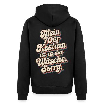 70s Costume Is In The Lingerie 70s Party 70s - Unisex Premium Organic Zip Hoodie - black - Back - Nico (187cm)