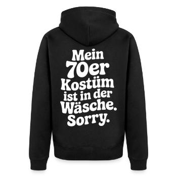 70s Costume Is In The Lingerie 70s Party 70s - Unisex Premium Organic Zip Hoodie - black - Back - Nico (187cm)