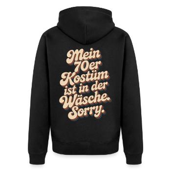 70s Costume Is In The Lingerie 70s Party 70s - Unisex Premium Organic Zip Hoodie - black - Back - Nico (187cm)