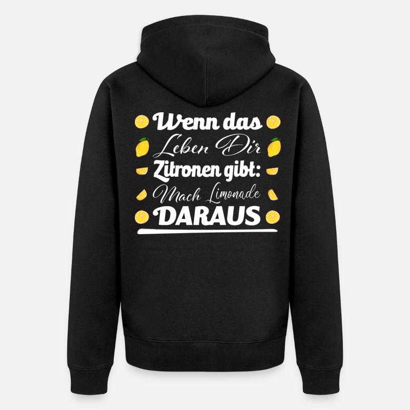 Zitronen und Limonade - Unisex Premium Bio Zip Hoodie - Schwarz
