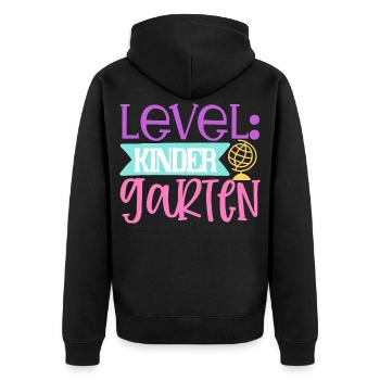 Level: Kindergarten - Unisex Premium Organic Zip Hoodie - black - Back - Nico (187cm)