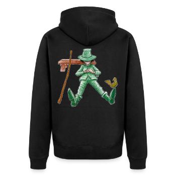 A nap for the green wanderer "GreenVagrant" - Unisex Premium Organic Zip Hoodie - black - Back - Nico (187cm)