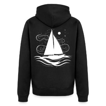Voile - Veste à capuche bio Premium Unisexe - noir - Dos - Nico (187cm)