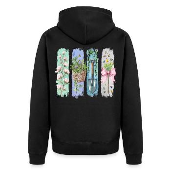 Gartenliebe Naturfreund Floral Motif - Veste à capuche bio Premium Unisexe - noir - Dos - Nico (187cm)