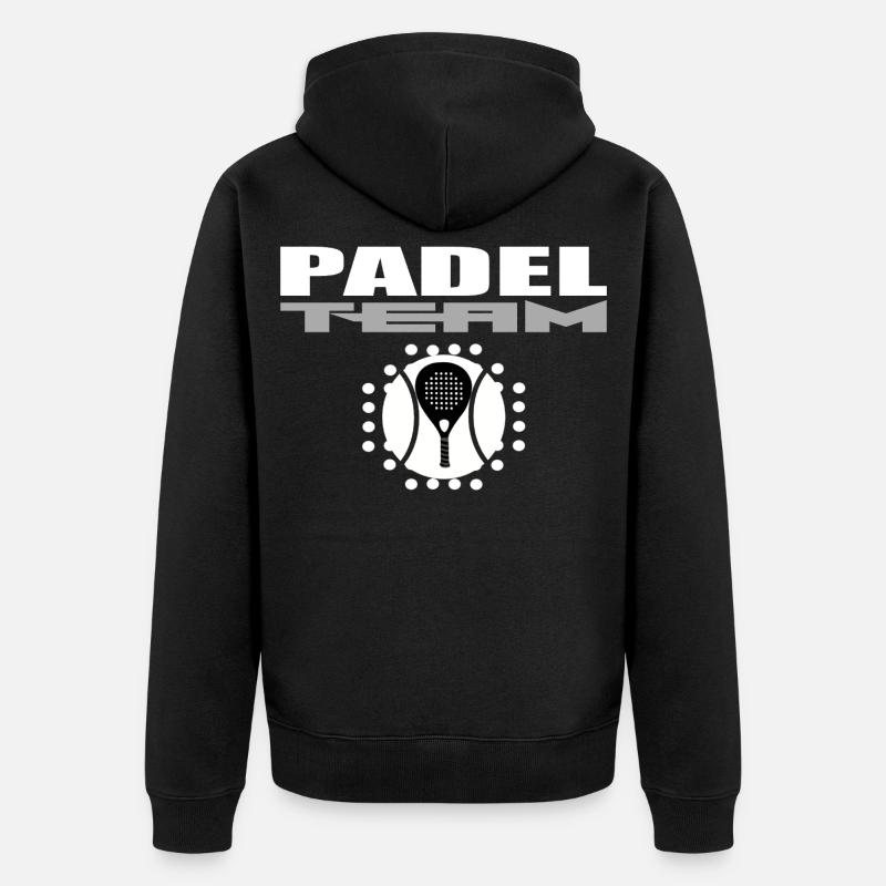 Padelschläger-Design mit modernem Stil - Unisex Premium Bio Zip Hoodie - Schwarz