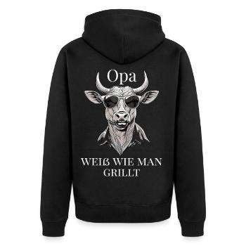 Papi sait faire des grillades – culte pour le gril - Veste à capuche bio Premium Unisexe - noir - Dos - Nico (187cm)
