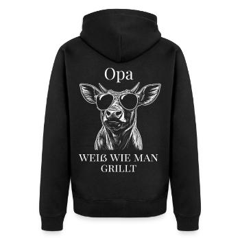 Papi sait faire des grillades – culte pour le gril - Veste à capuche bio Premium Unisexe - noir - Dos - Nico (187cm)