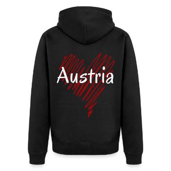 I love Austria, Austrian pride - Unisex Premium Organic Zip Hoodie - black - Back - Nico (187cm)