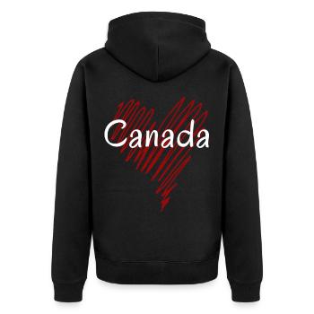 I love Canada, Canadian pride - Unisex Premium Organic Zip Hoodie - black - Back - Nico (187cm)