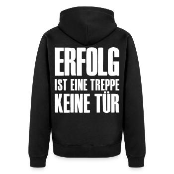Success Slogan Online Business Affiliate - Unisex Premium Organic Zip Hoodie - black - Back - Nico (187cm)