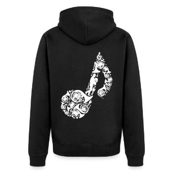 note de musique de cor français - Veste à capuche bio Premium Unisexe - noir - Dos - Nico (187cm)