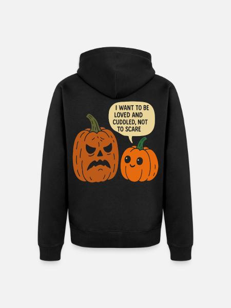 Nuttet Halloween Græskar Duo - Premium økologisk unisex-hættejakke - sort