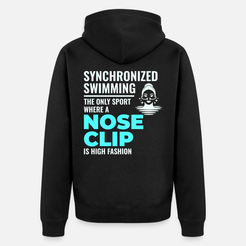 Synchronschwimmen Nasenklammer Mode - Unisex Premium Bio Zip Hoodie - Schwarz