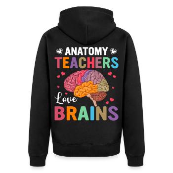 Le professeur d’anatomie aime les cerveaux – design coloré - Veste à capuche bio Premium Unisexe - noir - Dos - Nico (187cm)