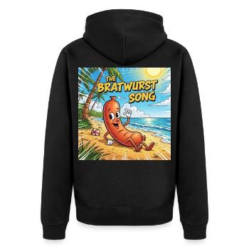 The Bratwurst Song - Unisex Premium Bio Zip Hoodie - Schwarz - Hinten - Nico (187cm)
