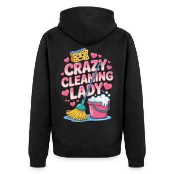 T-shirt drôle de dame de nettoyage - Veste à capuche bio Premium Unisexe - noir - Dos - Nico (187cm)