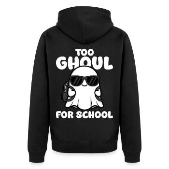 TROP GOULE POUR L’ÉCOLE - HALLOWEEN FANTÔME - Veste à capuche bio Premium Unisexe - noir - Dos - Nico (187cm)