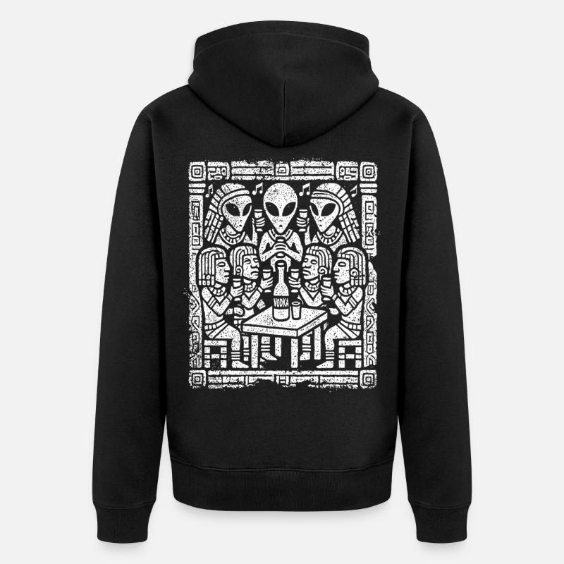 Scène culinaire extraterrestre extraterrestre - Veste à capuche bio Premium Unisexe - noir