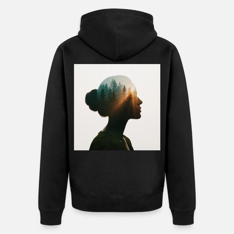 Âme de la forêt - Veste à capuche bio Premium Unisexe - noir