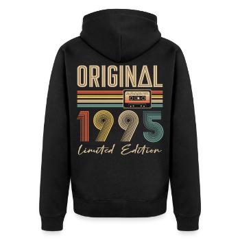 30th Birthday 30 Years Original 1995 - Unisex Premium Organic Zip Hoodie - black - Back - Nico (187cm)