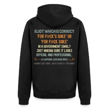 T-shirt humoristique de citation par e-mail du gouvernement - Veste à capuche bio Premium Unisexe - noir - Dos - Nico (187cm)