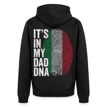 Italien Flagge Italienischer Papa Fußabdruck - Unisex Premium Bio Zip Hoodie - Schwarz - Hinten - Nico (187cm)